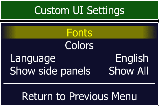 Custom UI Settings