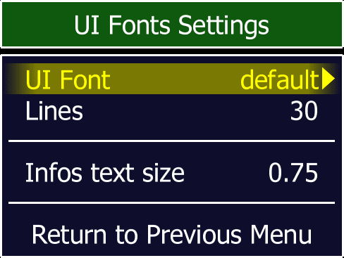 UI Font Settings