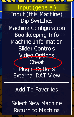 >Machine Option Menu