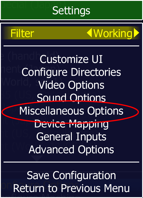 Settings Panel